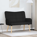 vidaXL Kétfős Kanapé Fekete 115 x 61 x 87 cm szövet