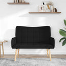 vidaXL Kétfős Kanapé Fekete 115 x 61 x 87 cm szövet