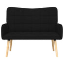 vidaXL Kétfős Kanapé Fekete 115 x 61 x 87 cm szövet