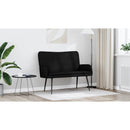 vidaXL Kétüléses Kanapé Fekete 115 x 61 x 87 cm Szövet