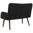 vidaXL Kétüléses Kanapé Fekete 115 x 61 x 87 cm Bársony