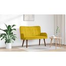 vidaXL Kétüléses Kanapé Sárga 115 x 61 x 87 cm Bársony