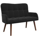 vidaXL Kétüléses Kanapé Fekete 115 x 61 x 87 cm Bársony