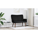vidaXL Kétüléses Kanapé Fekete 115 x 61 x 87 cm Bársony