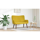 vidaXL Kétüléses Kanapé Sárga 115 x 61 x 87 cm Bársony
