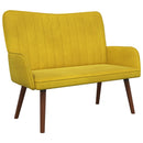 vidaXL Kétüléses Kanapé Sárga 115 x 61 x 87 cm Bársony