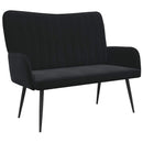 vidaXL Kétüléses Kanapé Fekete 115 x 61 x 87 cm Bársony