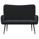 vidaXL Kétüléses Kanapé Fekete 115 x 61 x 87 cm Bársony