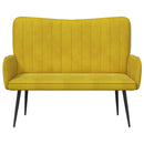 vidaXL Kétüléses Kanapé Sárga 115 x 61 x 87 cm Bársony