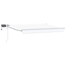 vidaXL LED-es, kézi kihúzható napernyő Fehér 3,5 x 2,5 m