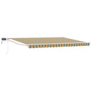 vidaXL LED-es, kézi kihúzható napernyő Zöld, Sárga, Fehér 4 × 3 m