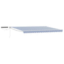 vidaXL Elektromos Kihúzható Napernyő Kék és Fehér 4 x 2 m