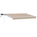 vidaXL Kézi napellenző keret LED világítással Beige és Fehér 3,5 x 2 m