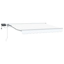 vidaXL Kézi napellenző keret LED világítással Fehér 3,5 x 2,5 m