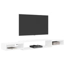 vidaXL Falsítható TV Szekrény Falra szerelhető Fehér 180 x 28 x 21 cm