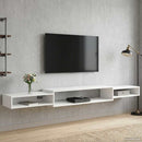 vidaXL Falsítható TV Szekrény Falra szerelhető Fehér 220 x 28 x 21 cm