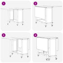vidaXL Összecsukható étkezőasztal görgőkkel 130 x 80 x 76,5 cm