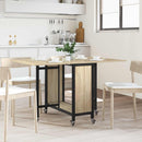vidaXL Összecsukható étkezőasztal görgőkkel 130 x 80 x 76,5 cm acél PB