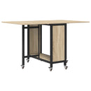 vidaXL Összecsukható étkezőasztal görgőkkel 130 x 80 x 76,5 cm acél PB