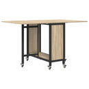 vidaXL Összecsukható étkezőasztal görgőkkel 130 x 80 x 76,5 cm acél PB