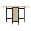 vidaXL Összecsukható étkezőasztal görgőkkel 130 x 80 x 76,5 cm acél PB