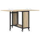 vidaXL Összecsukható étkezőasztal görgőkkel 130 x 80 x 76,5 cm acél PB