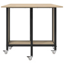 vidaXL Összecsukható étkezőasztal görgőkkel 130 x 80 x 76,5 cm acél PB