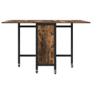 vidaXL Összecsukható étkezőasztal görgőkkel 130 x 80 x 76,5 cm acél PB