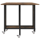 vidaXL Összecsukható étkezőasztal görgőkkel 130 x 80 x 76,5 cm acél PB