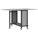 vidaXL Összecsukható étkezőasztal görgőkkel 130 x 80 x 76,5 cm acél PB