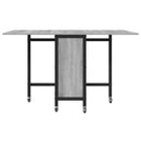 vidaXL Összecsukható étkezőasztal görgőkkel 130 x 80 x 76,5 cm acél PB