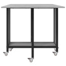 vidaXL Összecsukható étkezőasztal görgőkkel 130 x 80 x 76,5 cm acél PB
