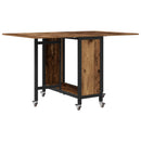 vidaXL Összecsukható étkezőasztal görgőkkel 130 x 80 x 76,5 cm acél PB