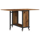 vidaXL Összecsukható étkezőasztal görgőkkel 130 x 80 x 76,5 cm acél PB