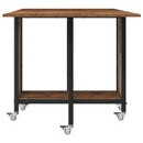 vidaXL Összecsukható étkezőasztal görgőkkel 130 x 80 x 76,5 cm acél PB