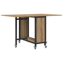vidaXL Összecsukható étkezőasztal görgőkkel 130 x 80 x 76,5 cm acél PB