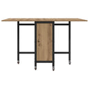 vidaXL Összecsukható étkezőasztal görgőkkel 130 x 80 x 76,5 cm acél PB