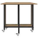 vidaXL Összecsukható étkezőasztal görgőkkel 130 x 80 x 76,5 cm acél PB