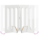 vidaXL Hajtható állatkerítés 2 pcs Magasfényű Fehér 100,5 x 38 x 70 cm