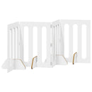 vidaXL Hajtható állatkerítés 4 pcs Magasfényű Fehér 201 x 38 x 70 cm