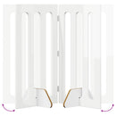 vidaXL Hajtható állatkerítés 4 pcs Magasfényű Fehér 201 x 38 x 90 cm