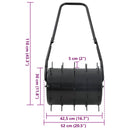 vidaXL Fűroller Aerátor Csipeszekkel Fekete 110 x 52 cm Vas