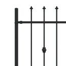 vidaXL Tüskés kerítés Asten Fekete 200 x 130 cm Porszórt acél