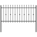 vidaXL Tüskés kerítés Asten Fekete 200 x 150 cm Porszórt acél