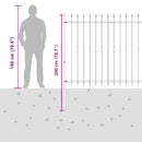 vidaXL Tüskés kerítés Asten Fekete 200 x 200 cm Porszórt acél