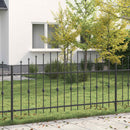 vidaXL Tüskés kerítés Asten Fekete 200 x 130 cm Porszórt acél