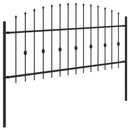 vidaXL Tüskés kerítés Asten Fekete 200 x 130 cm Porszórt acél