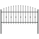 vidaXL Tüskés kerítés Asten Fekete 200 x 130 cm Porszórt acél