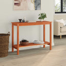 vidaXL Konzolasztal polcokkal Viaszbarna 110 x 40 x 80 cm Tömör fenyő