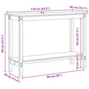 vidaXL Konzolasztal polcokkal Viaszbarna 110 x 40 x 80 cm Tömör fenyő